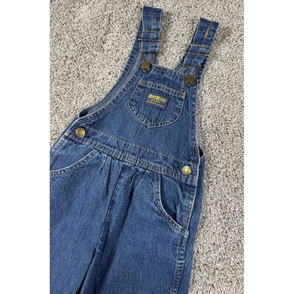 Oshkosh Blue Jean Overalls Vintage Kids Made In USA Paper Tag Size 6‎